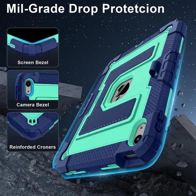 Alt view image 2 of 7 - WERLEO Case for iPad (A16) 11th Generation 11 Inch 2025, iPad 10th Generation 10.9 Inch 2022, Fully-Body Rugged Shockproof Protective Cover with Kickstand Pencil Holder Shoulder Strap Green