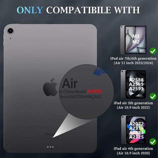 Alt view image 7 of 7 - WERLEO Case for iPad Air 11 Inch M3 2025 M2 2024 / iPad Air 5th 2022 / iPad Air 4th Generation 2020 10.9 Inch, Shockproof Protective Cover with Kickstand Shoulder Strap Rose Red