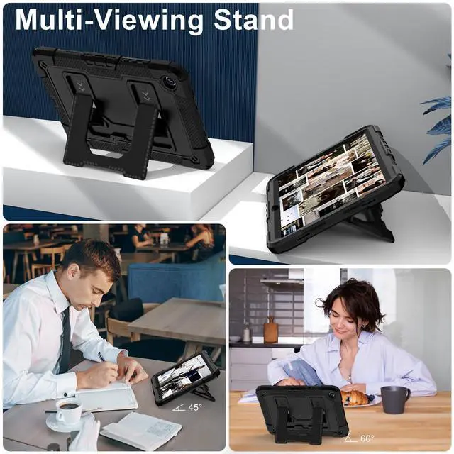 Alt view image 4 of 7 - WERLEO Case for Samsung Galaxy Tab A9+ / A9 Plus 11 inch 2023 SM-X210/X216/X218 with Stand & Shoulder Strap, Heavy Duty Shockproof Protective Cover