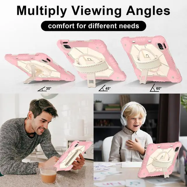 Alt view image 5 of 7 - WERLEO Case for iPad Pro 11 inch 4th/3rd/2nd/1st Gen 2022/2021/2020/2018, iPad Air 5th/4th Gen 2022 2020 10.9 inch with Rotating Stand Pencil Holder Hand/Shoulder Strap, Shockproof Protective Cover