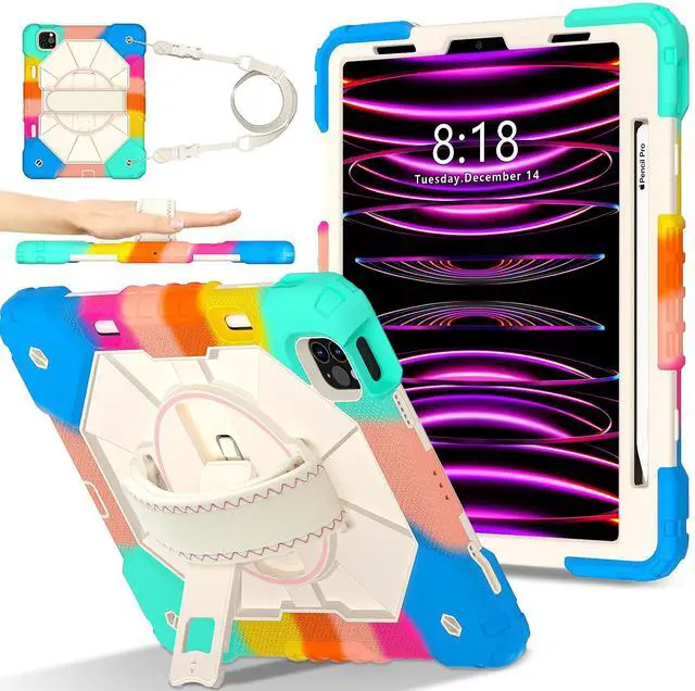 Main image of WERLEO Case for iPad Pro 11 inch 4th/3rd/2nd/1st Gen 2022/2021/2020/2018, iPad Air 5th/4th Gen 2022 2020 10.9 inch with Rotating Stand Pencil Holder Hand/Shoulder Strap, Shockproof Protective Cover