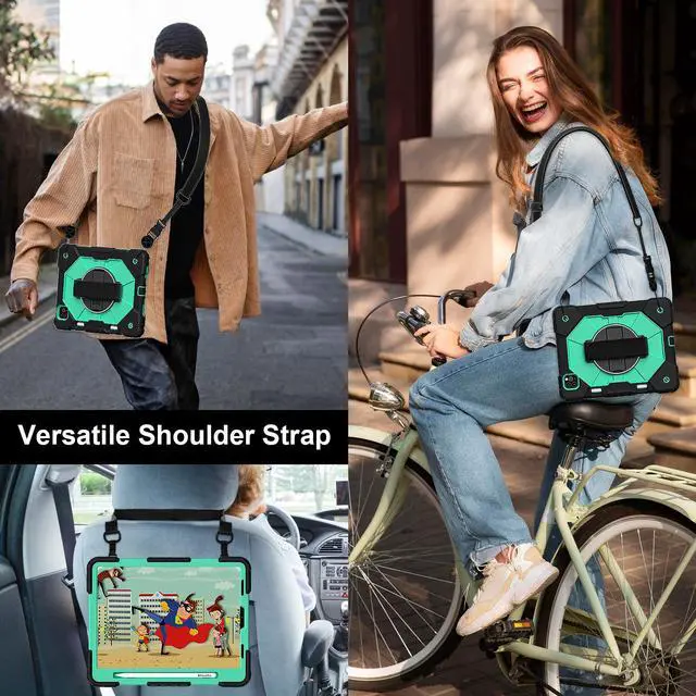 Alt view image 7 of 7 - WERLEO Case for iPad Pro 11 inch 4th/3rd/2nd/1st Gen 2022/2021/2020/2018, iPad Air 5th/4th Gen 2022 2020 10.9 inch with Rotating Stand Pencil Holder Hand/Shoulder Strap, Shockproof Protective Cover