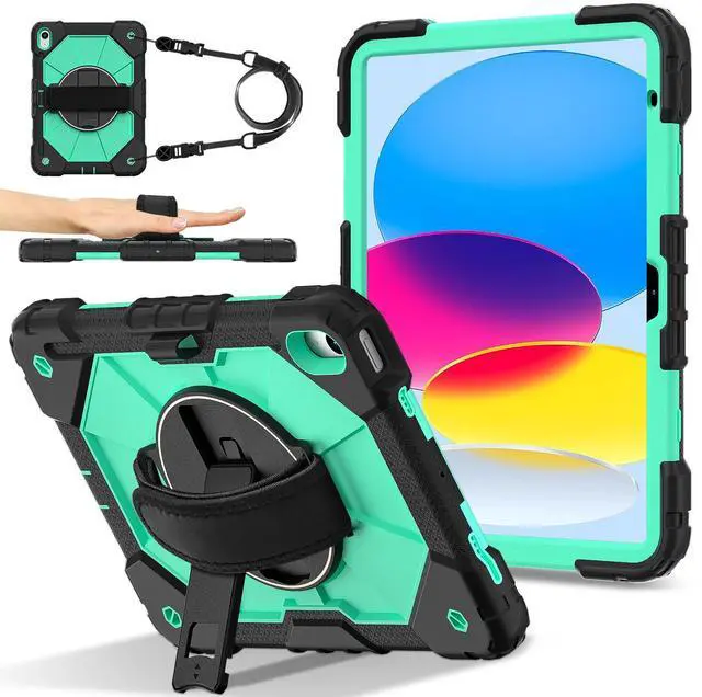 Main image of WERLEO Case for iPad (A16) 11th Generation 11 Inch 2025, iPad 10th Generation 10.9 inch 2022 with Rotating Stand Pencil Holder Hand/Shoulder Strap, Shockproof Protective Cover Mint Green
