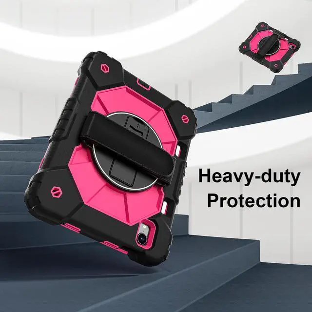 Alt view image 4 of 7 - WERLEO Case for iPad Mini 7 A17 Pro 2024 / iPad Mini 6 2021 8.3 Inch with Rotating Stand Pencil Holder Hand/Shoulder Strap, Heavy Duty Shockproof Protective Cover for iPad Mini 7th/6th Generation 8.3"