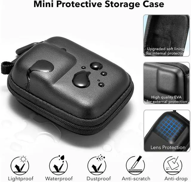 Alt view image 3 of 7 - WERLEO Accessories for Insta 360 Ace Pro 2, PU Portable Mini Carrying Bag Case, Lens Screen Protectors (6 Pack) Compatible with Insta360 Ace Pro 2, Rubber Lens Cap Cover for Insta 360 Action Camera