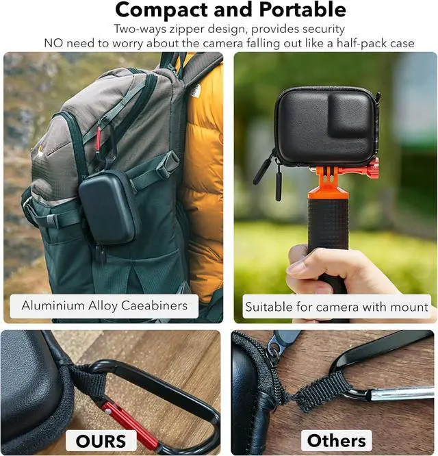 Alt view image 6 of 7 - WERLEO Accessories for OSMO Action 5 Pro, PU Portable Mini Carrying Bag Case, Lens Screen Protectors (6 Pack) Comatible with DJI Osmo Action 5 Pro, Rubber Lens Cap Cover for DJI Action Camera