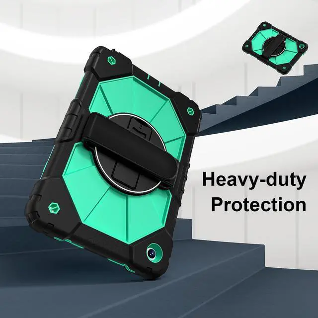 Alt view image 2 of 7 - WERLEO Case for Samsung Galaxy Tab A9 Plus / A9+ 5G 11 Inch 2023 Model SM-X210/X216/X218 with Rotating Stand Pencil Holder Hand/Shoulder Strap, Heavy Duty Shockproof Protective Cover Ming Green