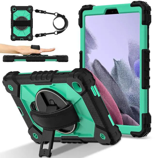 Main image of WERLEO Case for Samsung Galaxy Tab A7 Lite 2021 8.7' inch SM-T220/T225/T227 with Rotating Stand Pencil Holder Hand/Shoulder Strap, Heavy Duty Shockproof Protective Cover Mint Green