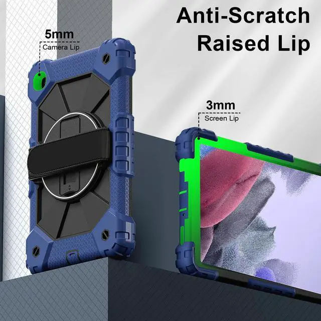 Alt view image 3 of 7 - WERLEO Case for Samsung Galaxy Tab A7 Lite 2021 8.7' inch SM-T220/T225/T227 with Rotating Stand Pencil Holder Hand/Shoulder Strap, Heavy Duty Shockproof Protective Cover Navy Blue