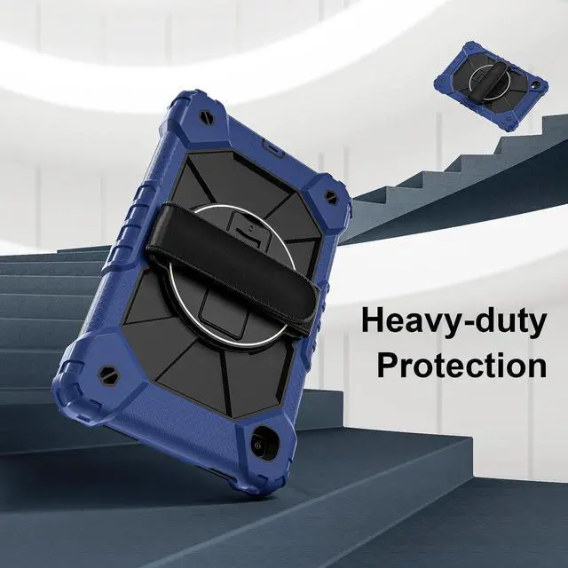 Alt view image 2 of 7 - WERLEO Case for Samsung Galaxy Tab A7 Lite 2021 8.7' inch SM-T220/T225/T227 with Rotating Stand Pencil Holder Hand/Shoulder Strap, Heavy Duty Shockproof Protective Cover Navy Blue