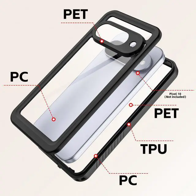 Alt view image 5 of 7 - WERLEO IP68 Waterproof Case for Google Pixel 10, 360° Full-Enclosure Design,dustproof,Drop-Proof, Snowproof,Waterproof Cover for Google Pixel 10