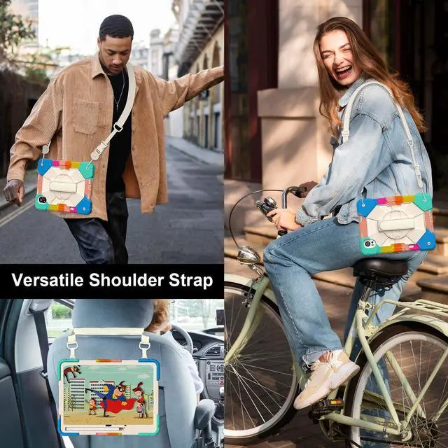 Alt view image 6 of 7 - WERLEO Case for Huawei MatePad Air 12 inch 2024 2025 / Matepad 12X 12 inch 2024 with Rotating Stand Pencil Holder Hand/Shoulder Strap, Heavy Duty Shockproof Protective Cover Rainbow