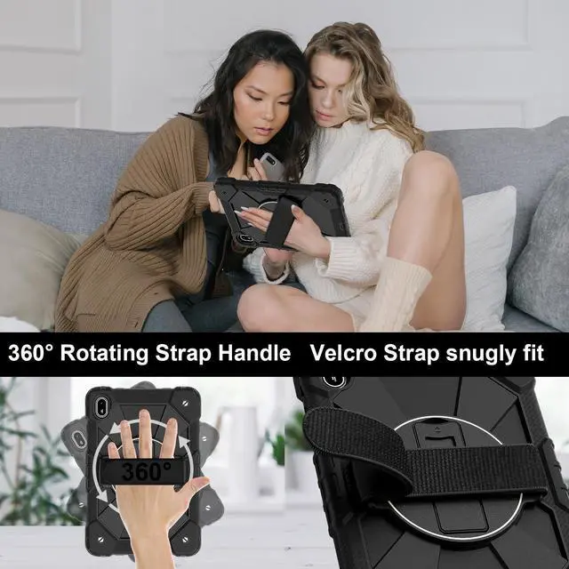 Alt view image 3 of 7 - WERLEO Case for Huawei Mate Pad SE 11 inch 2024 with Rotating Stand Pencil Holder Hand/Shoulder Strap, Heavy Duty Shockproof Protective Cover