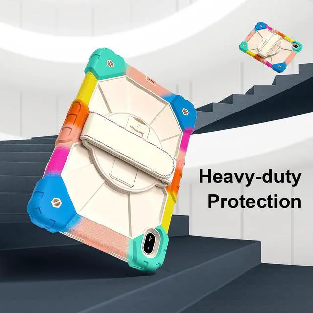 Alt view image 2 of 7 - WERLEO Case for Huawei Mate Pad SE 11 inch 2024 with Rotating Stand Pencil Holder Hand/Shoulder Strap, Heavy Duty Shockproof Protective Cover Rainbow