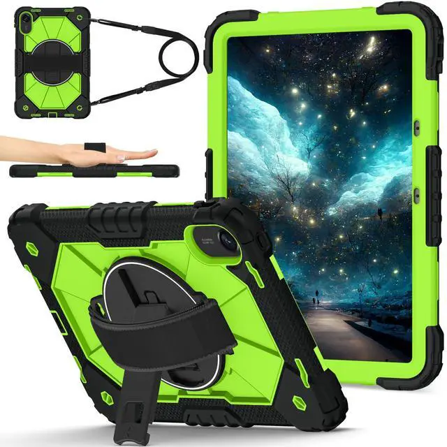 Main image of WERLEO Case for Xiaomi Redmi Pad 2 11 Inch 2025 with Rotating Stand Pencil Holder Hand/Shoulder Strap, Heavy Duty Shockproof Protective Cover Green