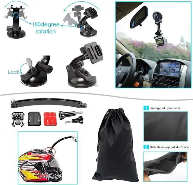 Alt view image 5 of 7 - WERLEO 59-in-1 Action Camera Accessories Kit for GoPro Hero 13 12 11 10 9, DJI Osmo Action 2, 3, 4, Pro 5, Insta360 Ace Pro/Ace Pro 2 Akaso and Other Sports Cameras & Durable Case
