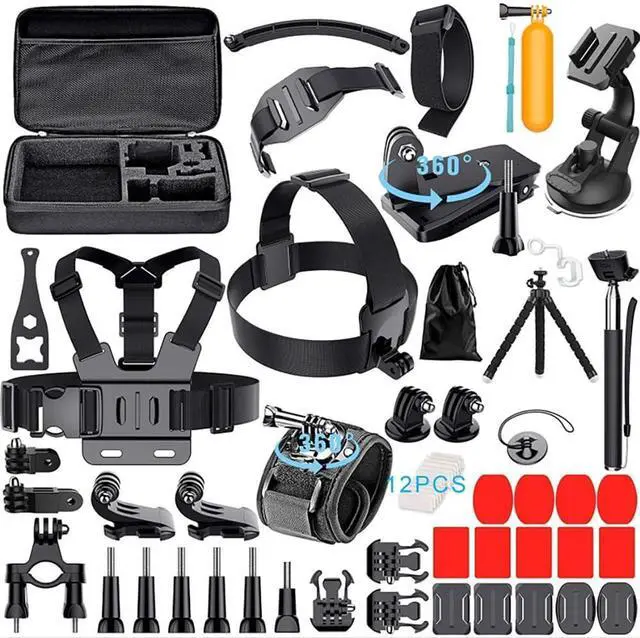Main image of WERLEO 59-in-1 Action Camera Accessories Kit for GoPro Hero 13 12 11 10 9, DJI Osmo Action 2, 3, 4, Pro 5, Insta360 Ace Pro/Ace Pro 2 Akaso and Other Sports Cameras & Durable Case