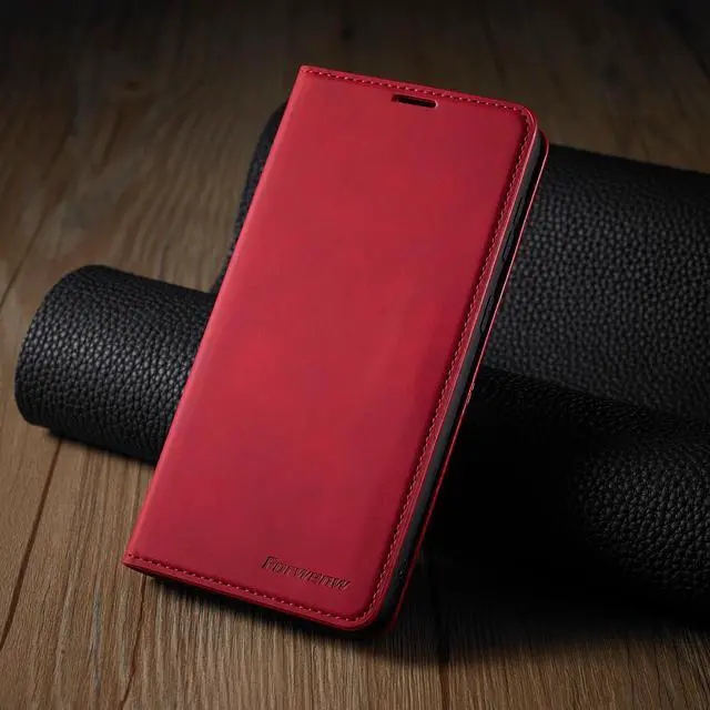 Alt view image 6 of 7 - WERLEO Case for Samsung Galaxy A56 5G 2025 Premium PU Leather Phone Cover with Card Holder Stand, Shockproof Flip Wallet Cover Red