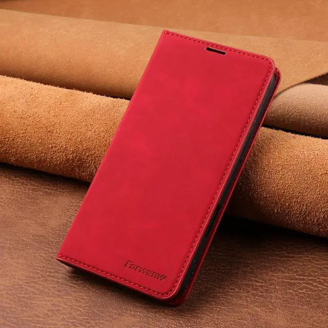 Alt view image 6 of 7 - WERLEO Case for iPhone Air Premium PU Leather Phone Cover with Card Holder Stand, Shockproof Flip Wallet Cover Red