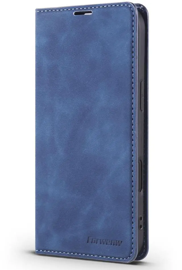 Alt view image 4 of 7 - WERLEO Case for iPhone Air Premium PU Leather Phone Cover with Card Holder Stand, Shockproof Flip Wallet Cover Blue