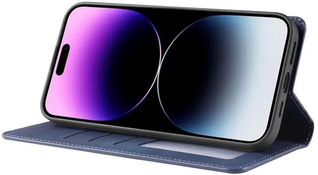 Alt view image 3 of 7 - WERLEO Case for iPhone 17 Premium PU Leather Phone Cover with Card Holder Stand, Shockproof Flip Wallet Cover Blue