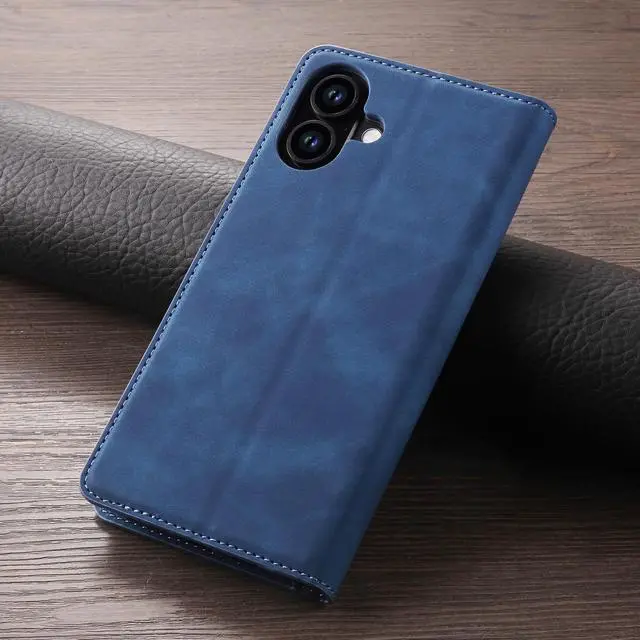 Alt view image 7 of 7 - WERLEO Case for iPhone 17 Premium PU Leather Phone Cover with Card Holder Stand, Shockproof Flip Wallet Cover Blue