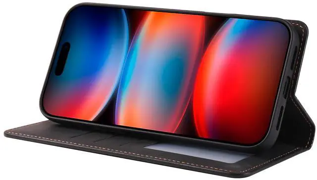 Alt view image 3 of 7 - WERLEO Case for iPhone 17 Pro Max Premium PU Leather Phone Cover with Card Holder Stand, Shockproof Flip Wallet Cover