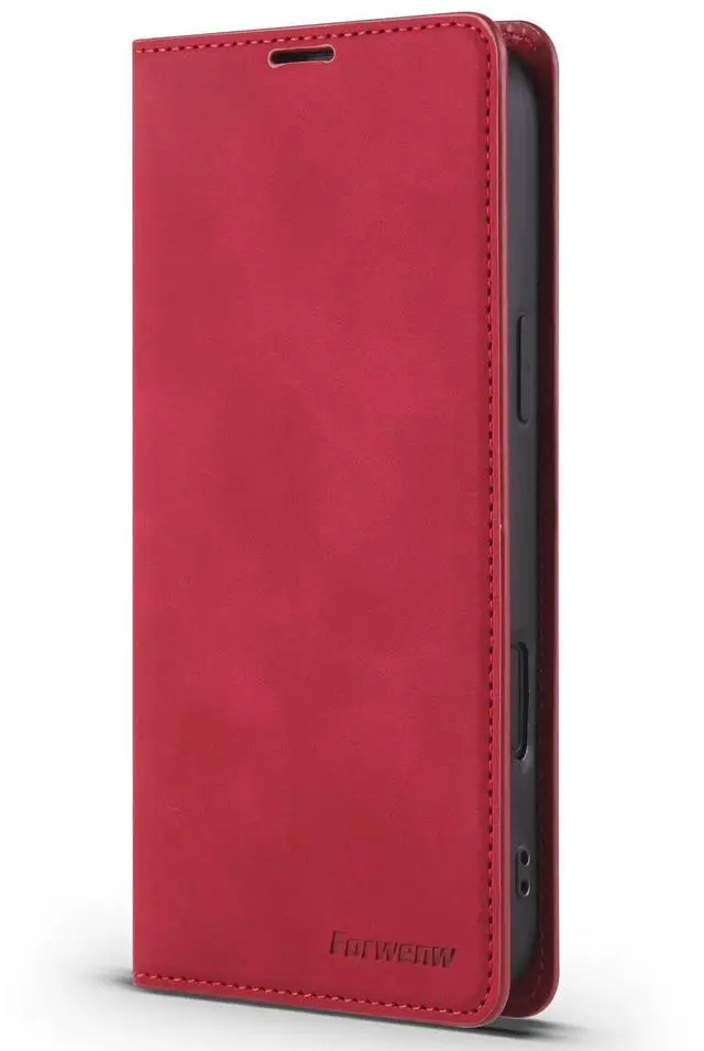 Alt view image 4 of 7 - WERLEO Case for iPhone 17 Pro Max Premium PU Leather Phone Cover with Card Holder Stand, Shockproof Flip Wallet Cover Red