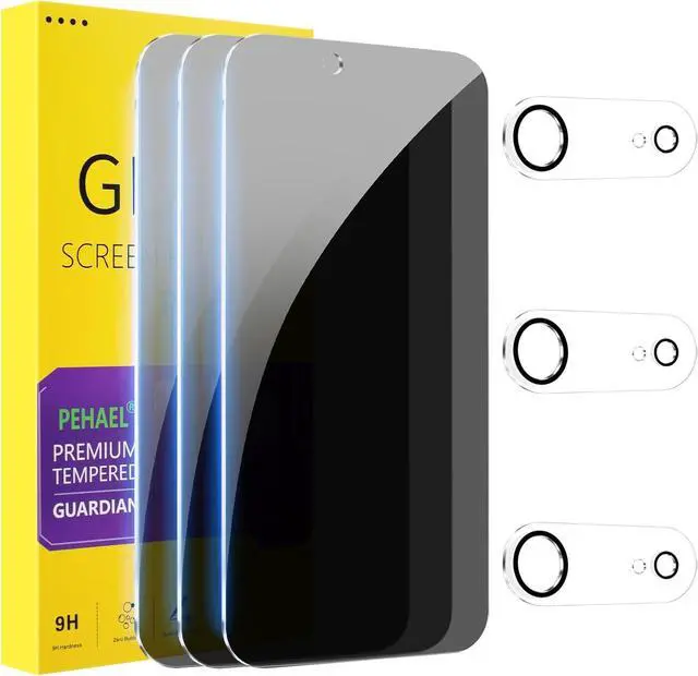 Main image of [3+3Pack] for iPhone Air Privacy Screen Protector with Camera Lens Protector Full Coverage Anti-Spy Tempered Glass Film 9H Hardness Easy Installation Bubble Free [6.5 inch]