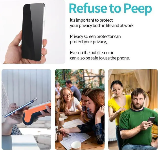 Alt view image 7 of 7 - WERLEO [3+3 Pack] for iPhone 17 Privacy Screen Protector with Camera Lens Protector Full Coverage Anti-Spy Tempered Glass Film 9H Hardness Easy Installation Bubble Free [6.3 inch]