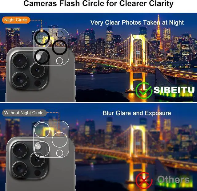 Alt view image 6 of 7 - WERLEO 3 Pack Screen Protector for iPhone 11 Pro Max with 3 Pack Tempered Glass Camera Lens Protector, 6.5 Inch HD Clear 9H Hardness Tempered Glass Film, Scratch Resistent, Easy Installation