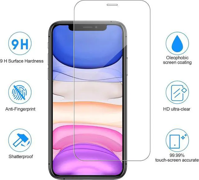 Alt view image 2 of 7 - WERLEO 3 Pack Screen Protector for iPhone 11 Pro Max with 3 Pack Tempered Glass Camera Lens Protector, 6.5 Inch HD Clear 9H Hardness Tempered Glass Film, Scratch Resistent, Easy Installation