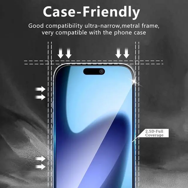 Alt view image 6 of 7 - WERLEO 3 Pack Screen Protector for iPhone 17 [6.3 inch] + 3 Pack Camera Lens Protector with Installation Frame,Sensor Protection,Dynamic Island Compatible,Case Friendly Tempered Glass Film