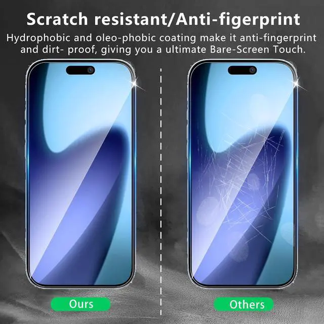Alt view image 4 of 7 - WERLEO 3 Pack Screen Protector for iPhone 17 Pro [6.3 inch] + 3 Pack Camera Lens Protector with Installation Frame,Sensor Protection,Dynamic Island Compatible,Case Friendly Tempered Glass Film