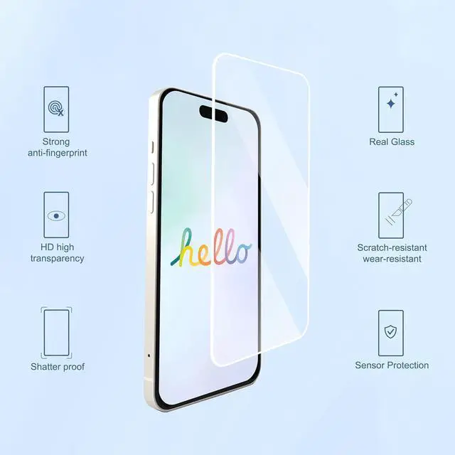 Alt view image 2 of 7 - WERLEO 3 Pack Screen Protector for iPhone 17 Pro Max [6.9 inch] + 3 Pack Camera Lens Protector with Installation Frame,Sensor Protection,Dynamic Island Compatible,Case Friendly Tempered Glass Film