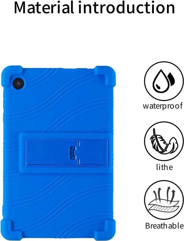 Alt view image 3 of 7 - WERLEO Case for Samsung Galaxy Tab A11 8.7 Inch 2025 Model SM-X130 / X135, Shockproof Silicone Cover for Galaxy Tab A11 8.7" with Adjustable Stand Blue