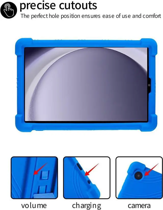 Alt view image 4 of 7 - WERLEO Case for Samsung Galaxy Tab A11 8.7 Inch 2025 Model SM-X130 / X135, Shockproof Silicone Cover for Galaxy Tab A11 8.7" with Adjustable Stand Blue