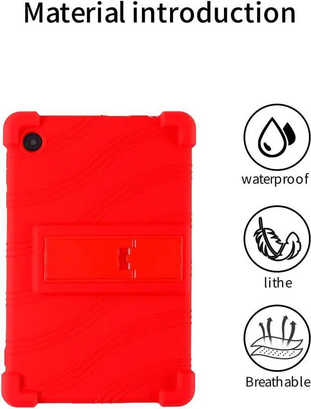 Alt view image 2 of 7 - WERLEO Case for Samsung Galaxy Tab A11 8.7 Inch 2025 Model SM-X130 / X135, Shockproof Silicone Cover for Galaxy Tab A11 8.7" with Adjustable Stand Red