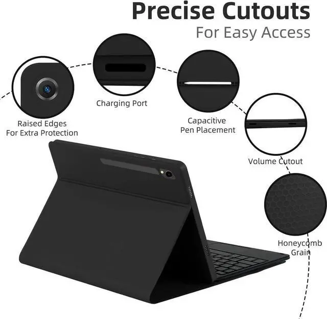 Alt view image 6 of 7 - WERLEO Bluetooth Keyboard Case for Samsung Galaxy Tab S11 11 inch 2025 SM-X730/X736B/X736E/X736U, Wireless Keyboard with Trackpad & 7-Color Backlit & 3-Angle Kickstand, Galaxy S11 11" Keyboard