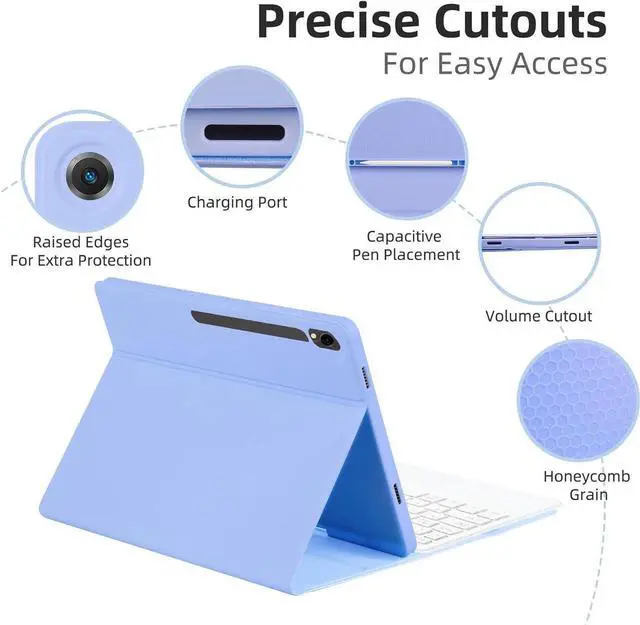 Alt view image 5 of 7 - WERLEO Bluetooth Keyboard Case for Samsung Galaxy Tab S11 11 inch 2025 SM-X730/X736B/X736E/X736U, Wireless Keyboard with Trackpad & 7-Color Backlit & 3-Angle Kickstand, Galaxy S11 11" Keyboard Purple