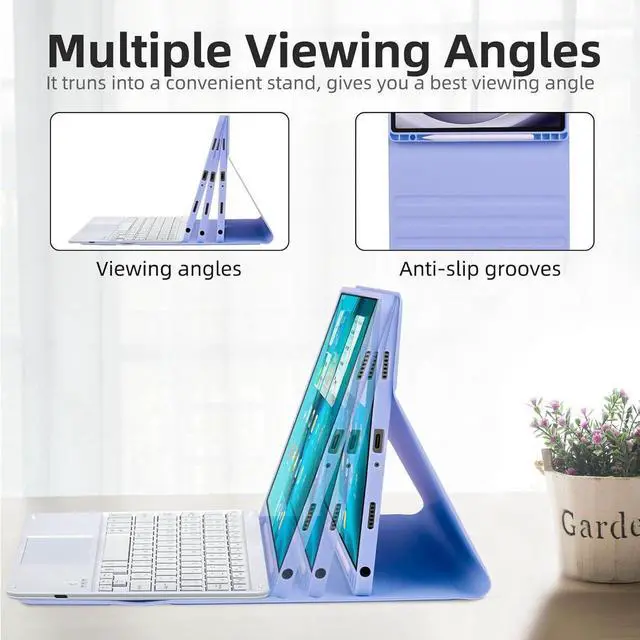 Alt view image 2 of 7 - WERLEO Bluetooth Keyboard Case for Samsung Galaxy Tab S11 11 inch 2025 SM-X730/X736B/X736E/X736U, Wireless Keyboard with Trackpad & 7-Color Backlit & 3-Angle Kickstand, Galaxy S11 11" Keyboard Purple