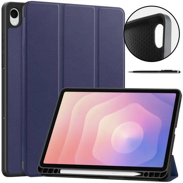Main image of Case for Samsung Galaxy Tab S11 11 inch 2025 SM-X730 X736B, Slim Protective Cover, Auto Wake Sleep, Soft TPU Protective Cover with Pencil Holder Stand Stylus Pen Blue