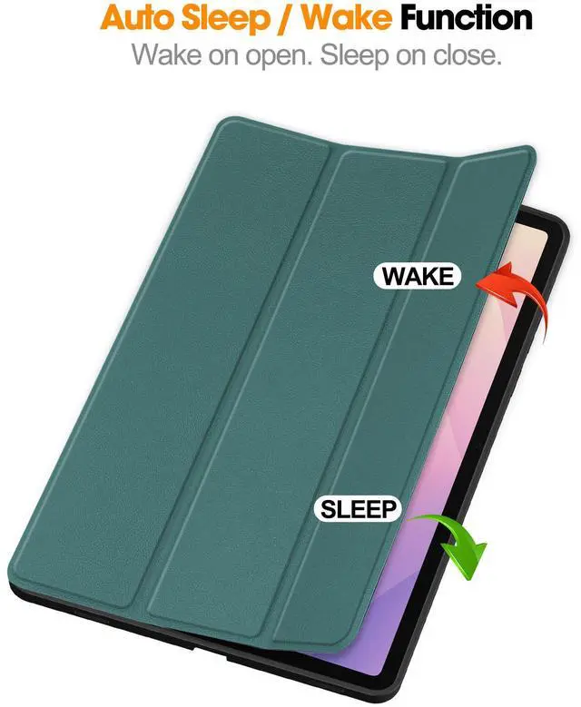 Alt view image 2 of 7 - Case for Samsung Galaxy Tab S11 11 inch 2025 SM-X730 X736B, Slim Protective Cover, Auto Wake Sleep, Soft TPU Protective Cover with Pencil Holder Stand Stylus Pen Dark Green