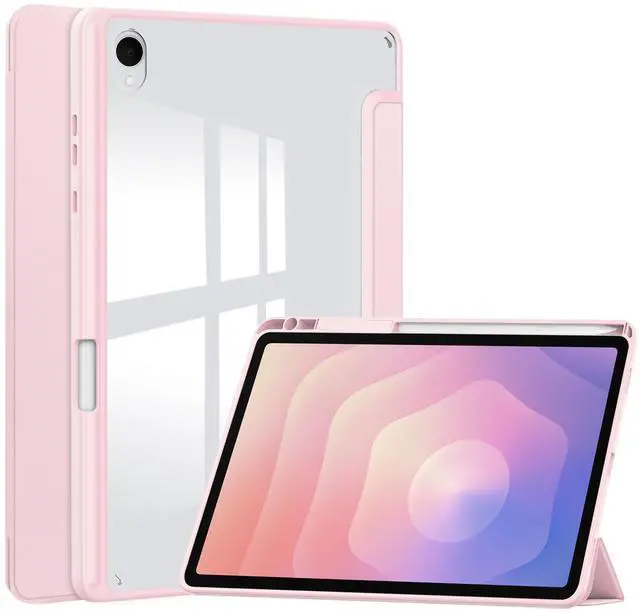 Main image of WERLEO Case for Samsung Galaxy Tab S11 11 inch 2025 SM-X730 X736B, Tri-Fold Smart Folio Cover Auto Wake/Sleep with Clear Back/Pencil Holder Stand Pink