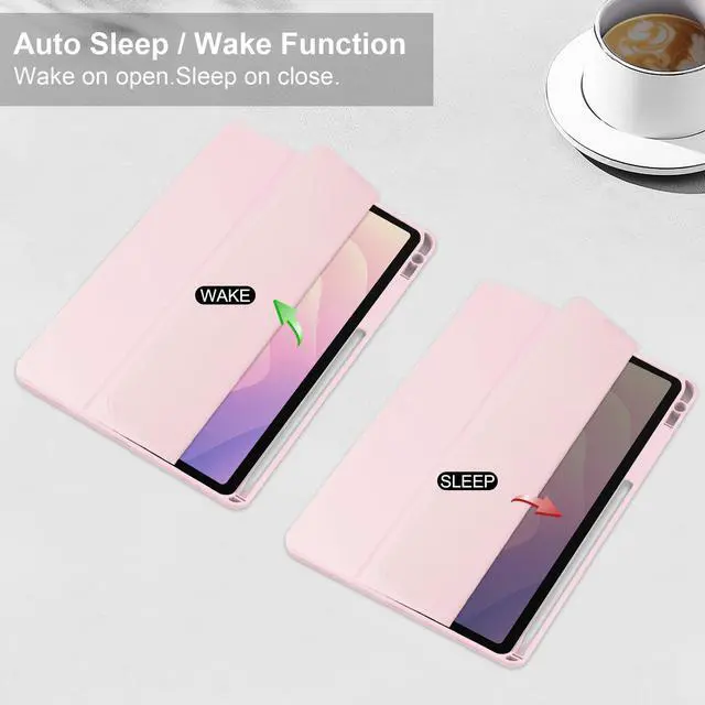 Alt view image 2 of 7 - WERLEO Case for Samsung Galaxy Tab S11 11 inch 2025 SM-X730 X736B, Tri-Fold Smart Folio Cover Auto Wake/Sleep with Clear Back/Pencil Holder Stand Pink