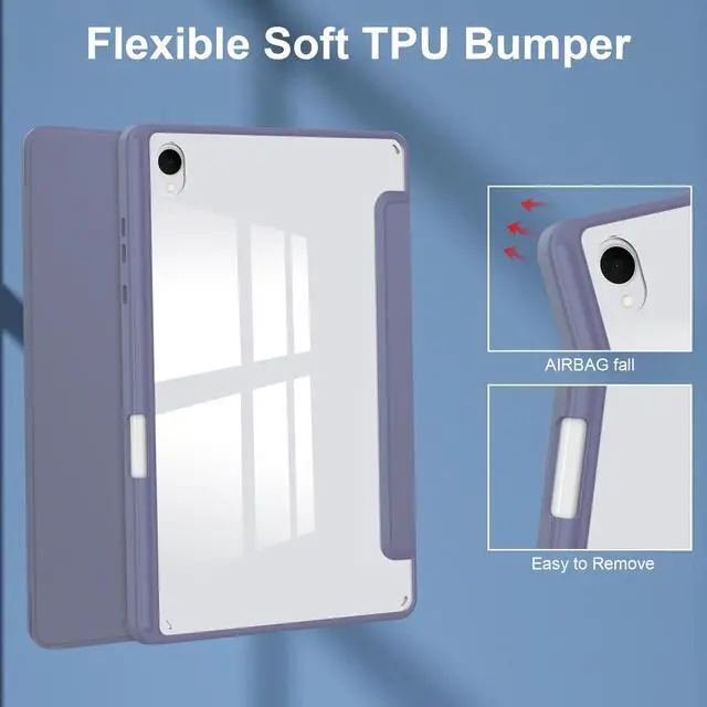 Alt view image 4 of 7 - WERLEO Case for Samsung Galaxy Tab S11 11 inch 2025 SM-X730 X736B, Tri-Fold Smart Folio Cover Auto Wake/Sleep with Clear Back/Pencil Holder Stand Purple