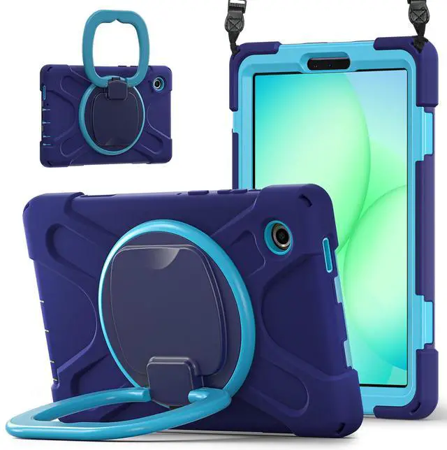 Main image of WERLEO Protective Case for Samsung Galaxy Tab A11 8.7 inch 2025 SM-X130 X133 X135 Shockporoof Cover with Pencil Holder Rotating Hand Strap & Stand Shoulder Strap, blue