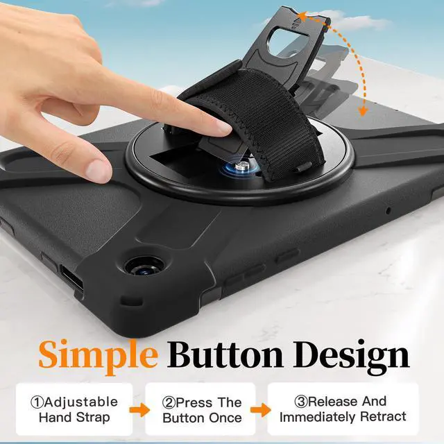 Alt view image 6 of 7 - WERLEO Case for Samsung Galaxy Tab A11 Plus / A11+ 11 Inch 2025 SM-X310/X315/X236/X235/X230 Shockporoof Cover with Pencil Holder Rotating Hand Strap & Stand Shoulder Strap, Universal Stylus Pen