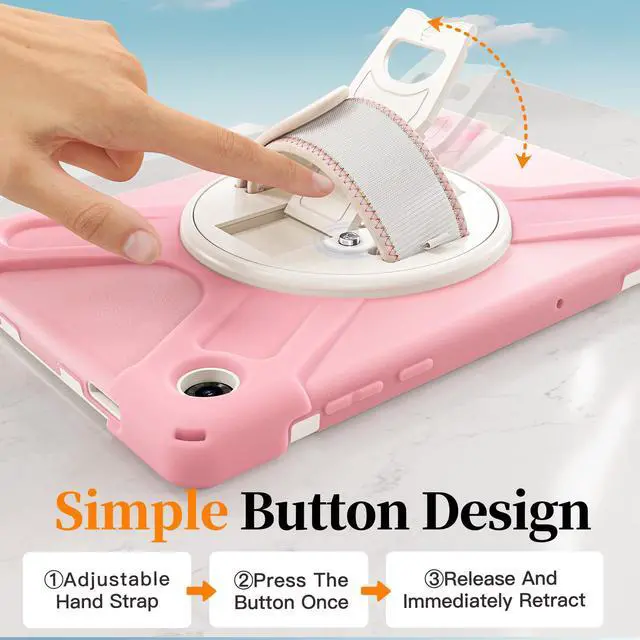 Alt view image 7 of 7 - WERLEO Case for Samsung Galaxy Tab A11 Plus / A11+ 11 Inch 2025 SM-X310/X315/X236/X235/X230 Shockporoof Cover with Pencil Holder Rotating Hand Strap & Stand Shoulder Strap, Universal Stylus Pen Pink