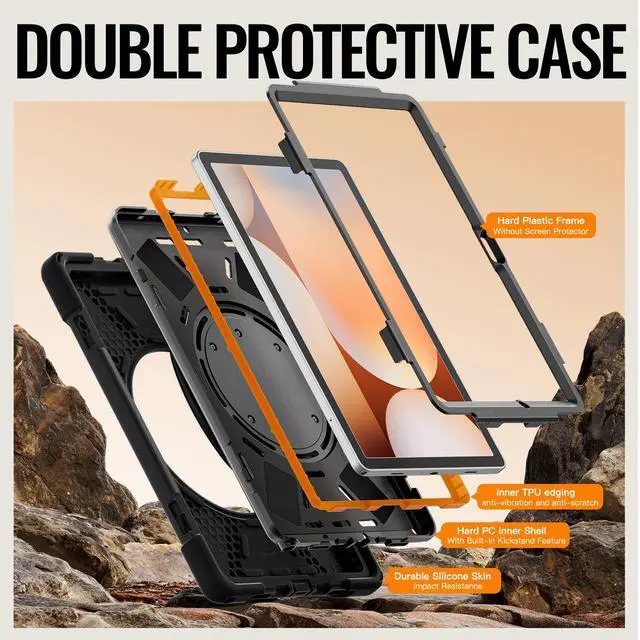 Alt view image 6 of 7 - WERLEO Protecive Case for Samsung Galaxy Tab A11 Plus / A11+ 11 Inch 2025 Shockporoof Cover with Pencil Holder Rotating Hand Strap & Stand Shoulder Strap